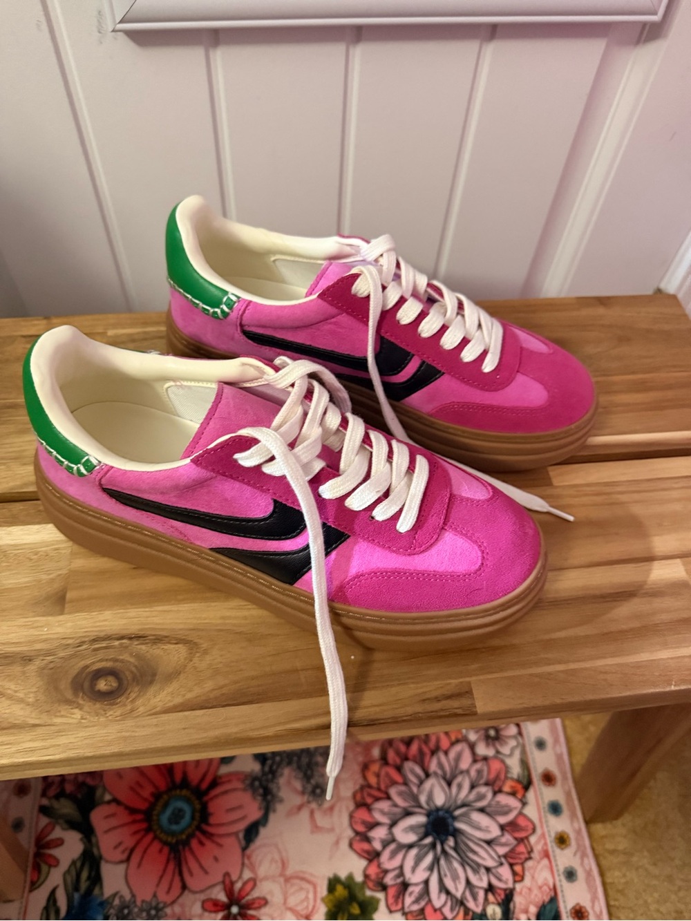 Steve Madden DODGE Pink Multi Platform Sneakers
